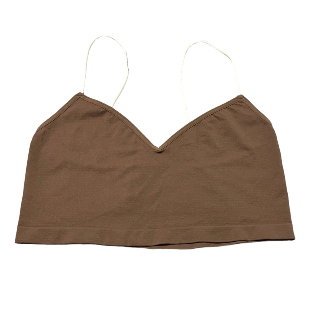 Free People Intimately Sweetheart Seamless Brami Chocolate Brown M/L NWOT